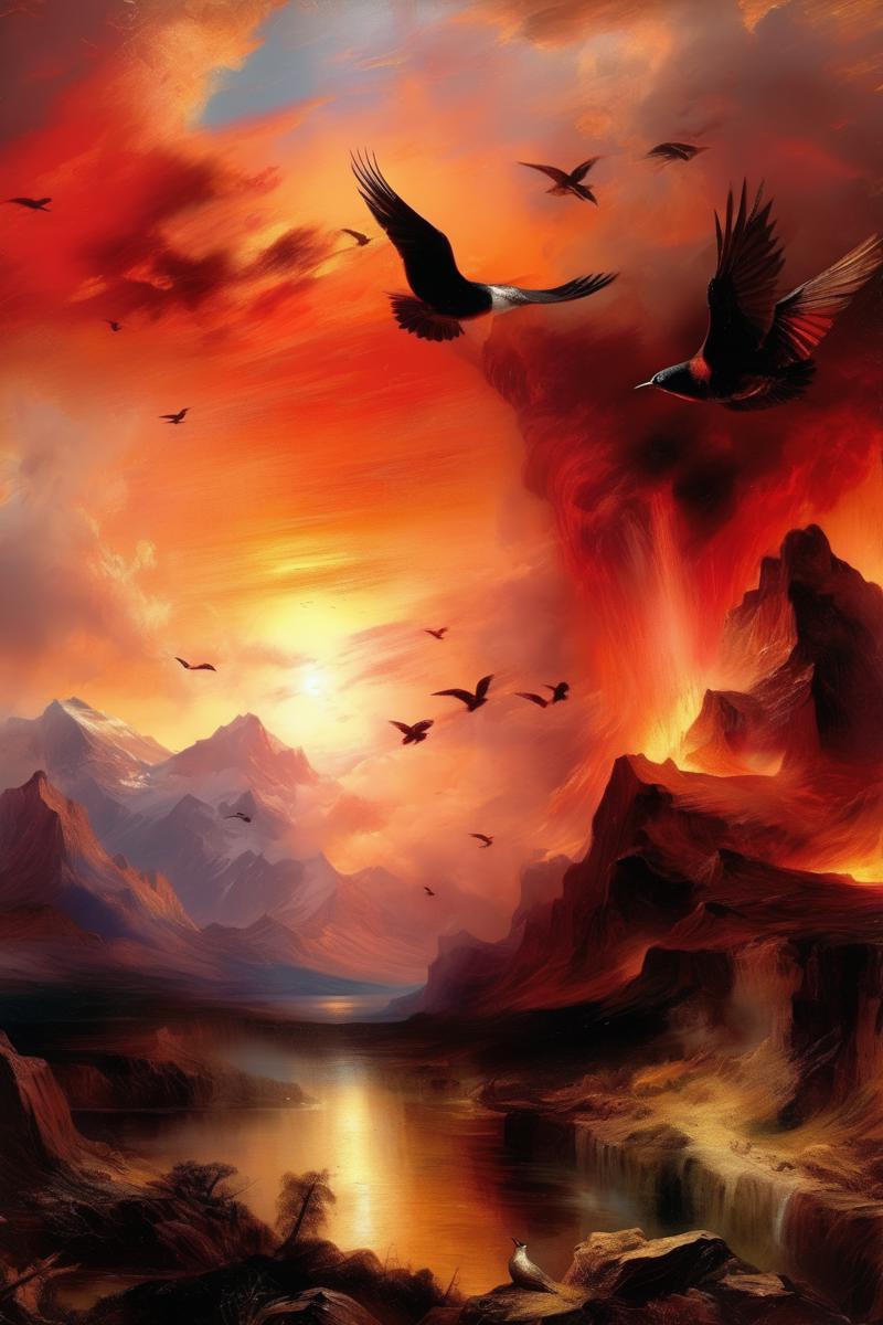 00438-2747514087-_lora_Thomas Moran Style_1_Thomas Moran Style - Dramatic sunset by Thomas Moran. fire. mountains. birds v- 5.png